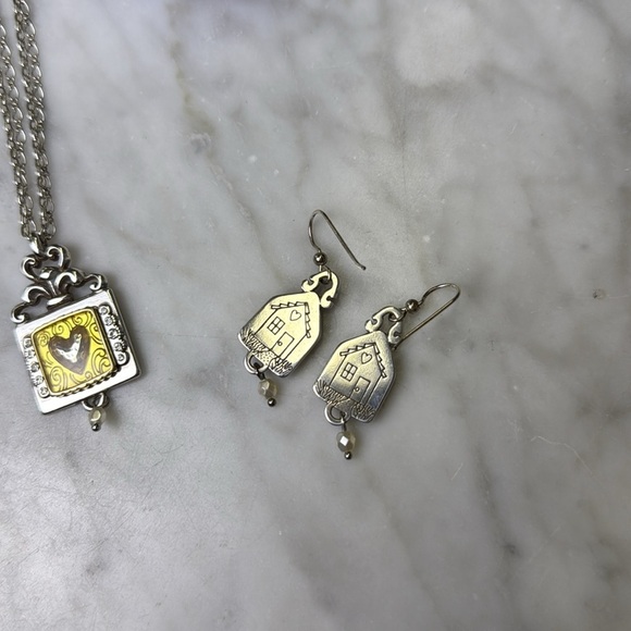 Brighton Heart Charm on Silver Necklace and Matching earrings - Picture 5 of 7